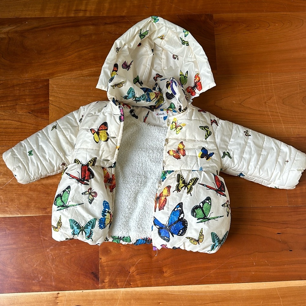 Little girls butterfly coat 2T